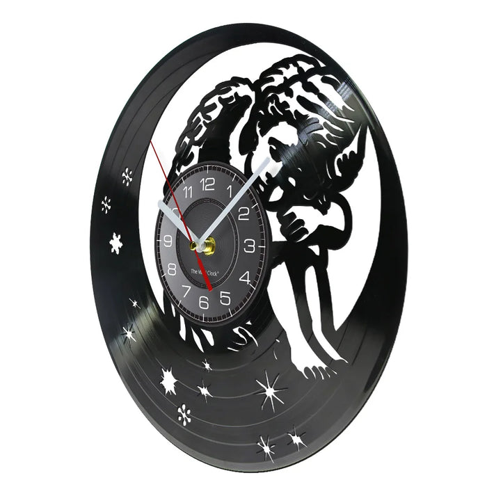 Angel On The Moon Vinyl Wall Clock