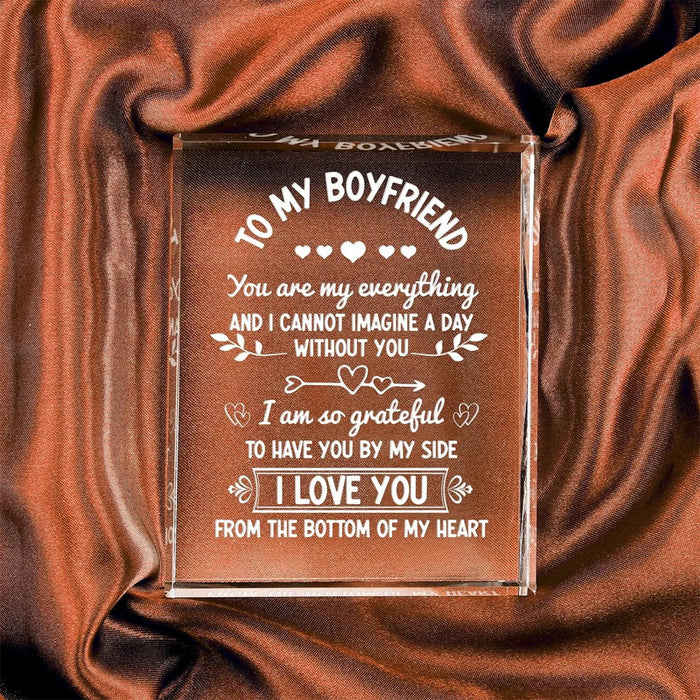 1 Year Anniversary Crystal Plaque For Boyfriend Desk Decor Gift