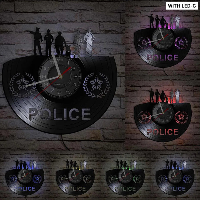 Usa Policeman Vinyl Record Wall Clock