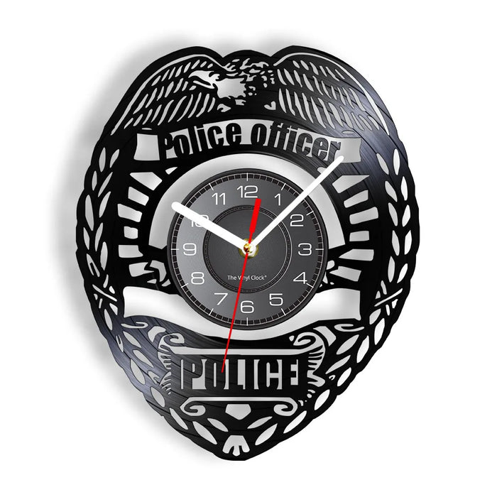 Police Officer Vinyl Record Wall Clock