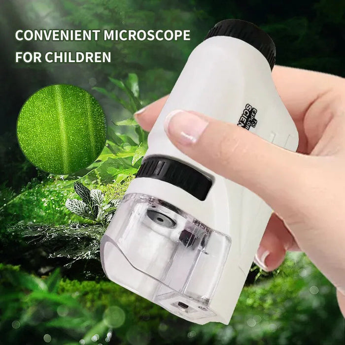 Portable Mini Pocket Microscope With Led Light For Kids