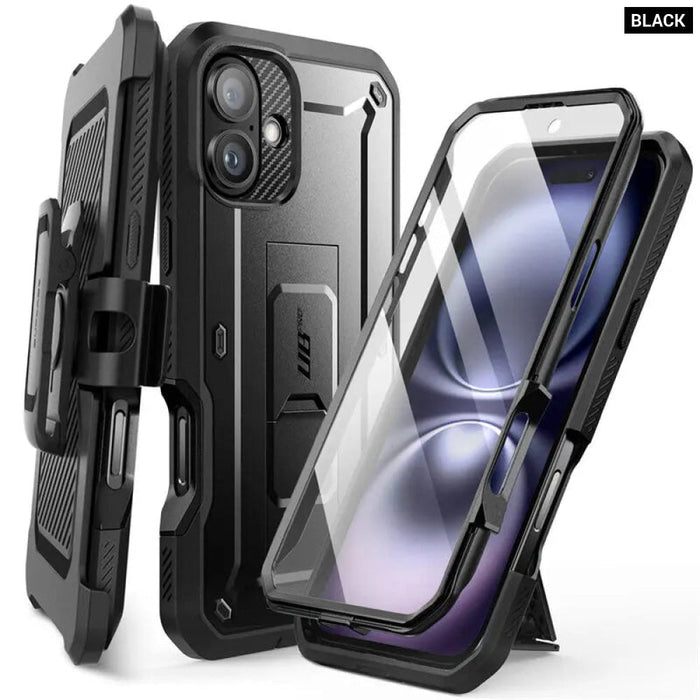 For Iphone 16 6.1" Ub Pro Full-Body Heavy Duty Rugged Phone Case With Built-In Screen Protector