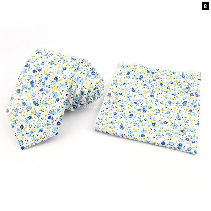 Floral Cotton Tie Set For Parties And Daily Wear