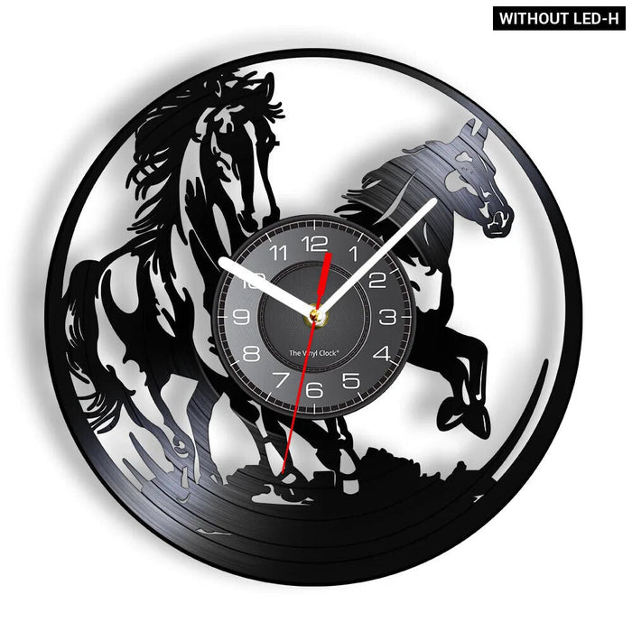 Horse Head Vinyl Record Wall Clock