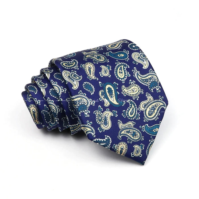 Blue Paisley Necktie For Weddings And Daily Wear