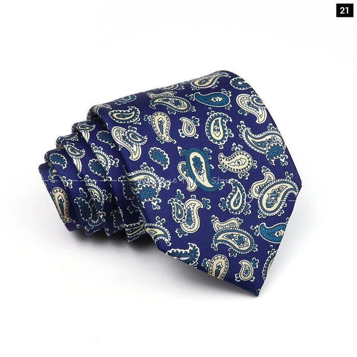 Blue Paisley Necktie For Weddings And Daily Wear