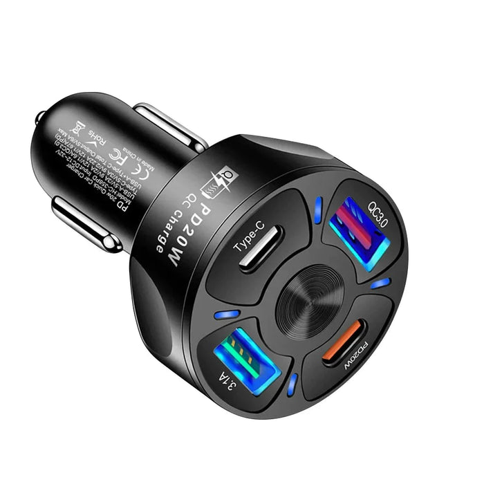 20W 4 Port Usb Car Charger For Fast Charging