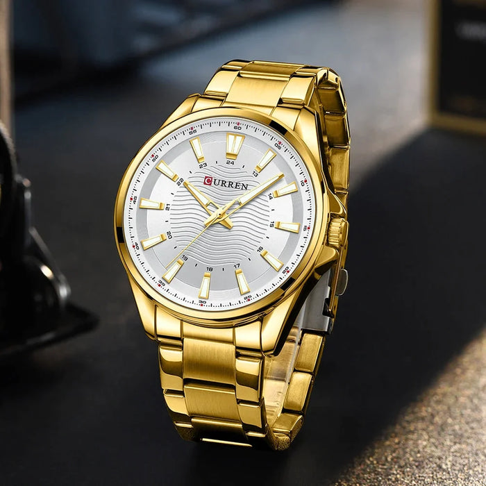 Classic Stainless Steel Quartz Wristwatches Fashion Brand Men's Watches With Luminous Hands