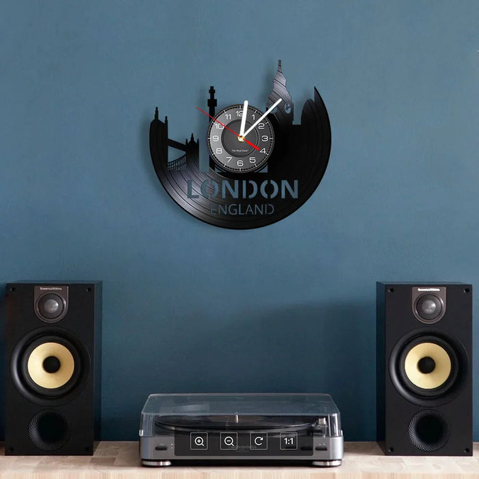 London Cityscape Vinyl Record Clock