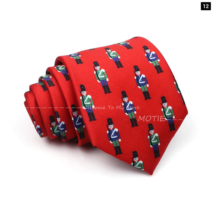 Christmas Necktie Santa Claus Green Tree Tie For Parties And Gifts