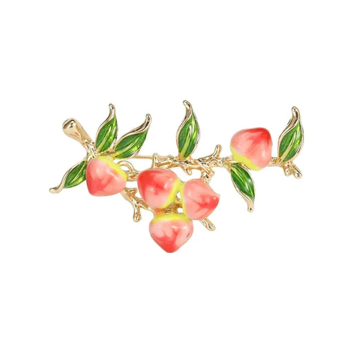 Peach Enamel Pin Korean Fashion Fruit Jewelry For Women