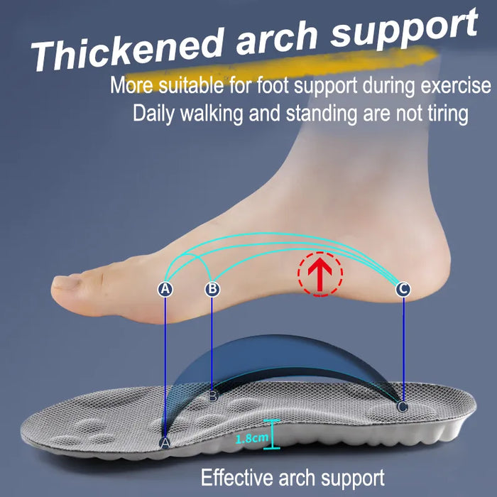 Latex Sport Insoles High Elasticity And Arch Support