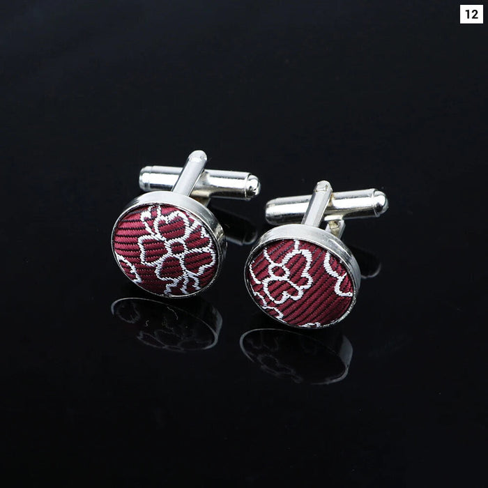 Classic Red Blue Cufflinks Wedding Groom Gift