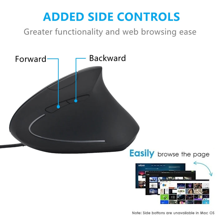 Usb Wired Vertical Mouse For Gaming And Pc