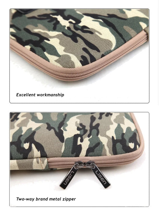 For Macbook Air Pro M1 Ipad 9.7" Unisex 9,10,11,12,13,14,15.6 Inch Sleeve Case Camouflage Laptop Bag