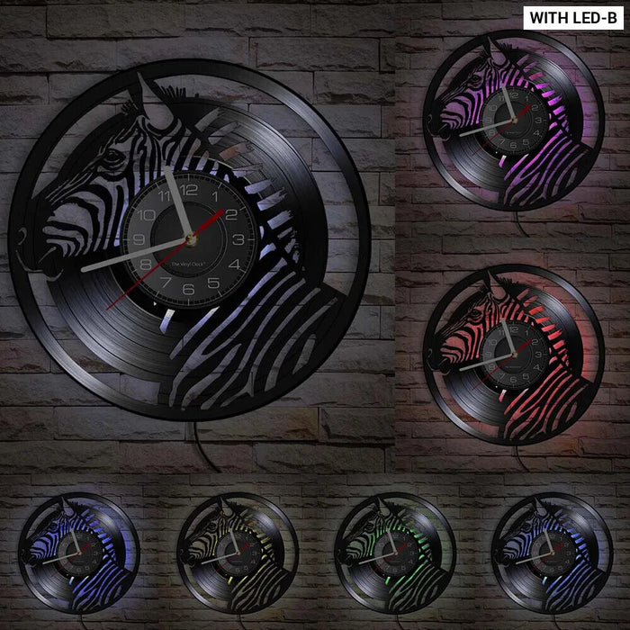 Retro Zebra Vinyl Wall Clock