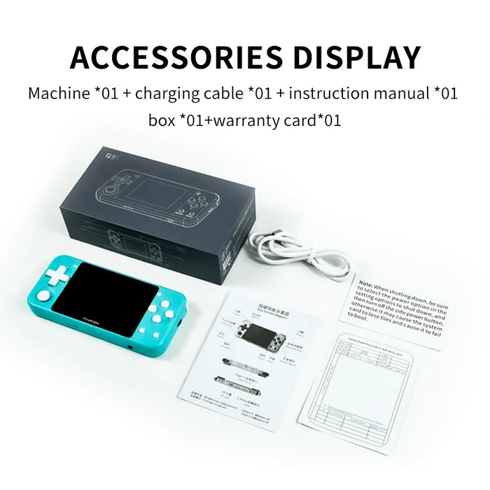 Q90 Handheld Game Console 3 Ips Screen Linux Os 16 Simulators Ps1 Retro Gaming