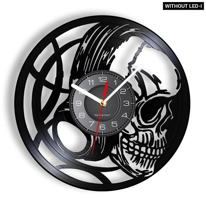 Skull Heads Vinyl Record Wall Clock