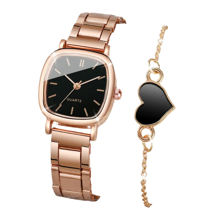 2 Piece Stainless Steel Watch Bracelet Set