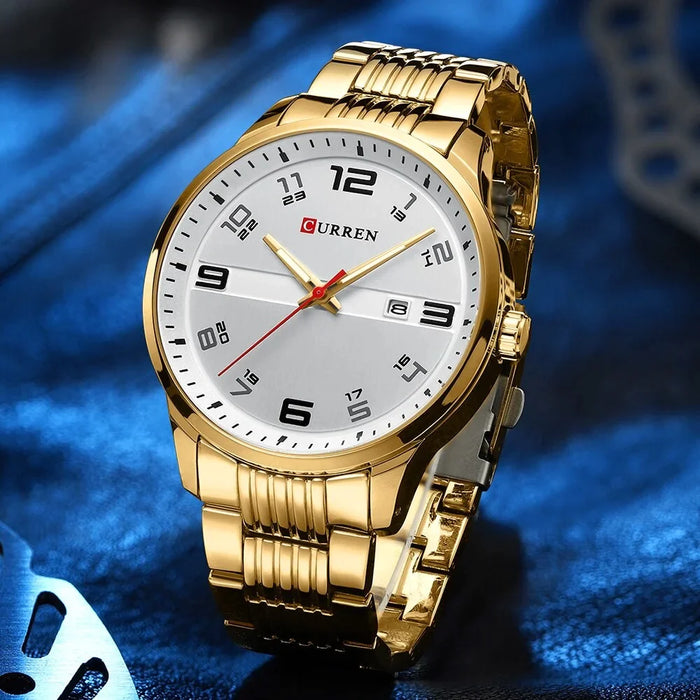 Casual Business Stainless Steel Luminous Hands Wristwatches With Auto Date