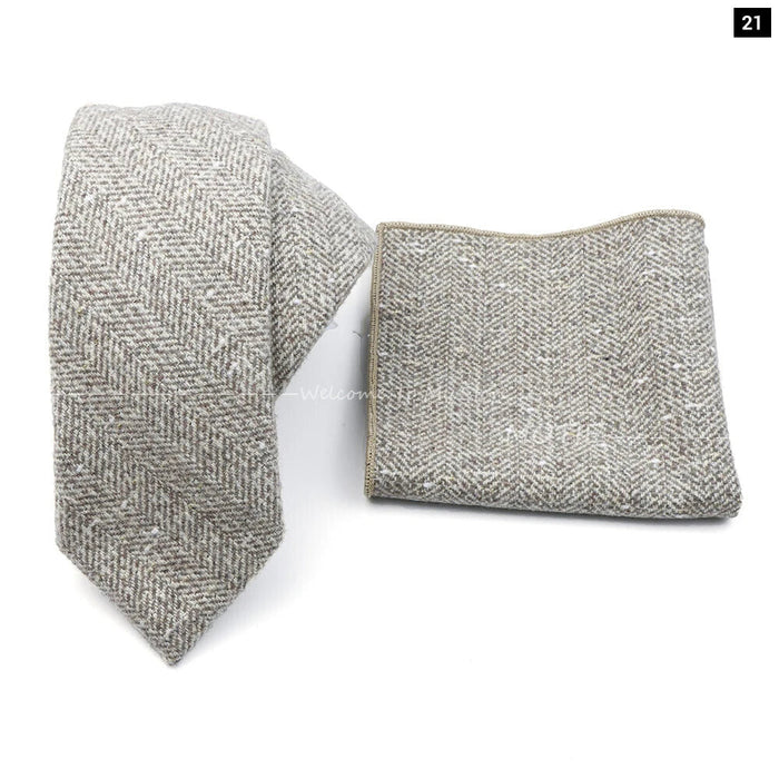 Mens Plaid Wool Tie Set For Business Weddings And Gifts