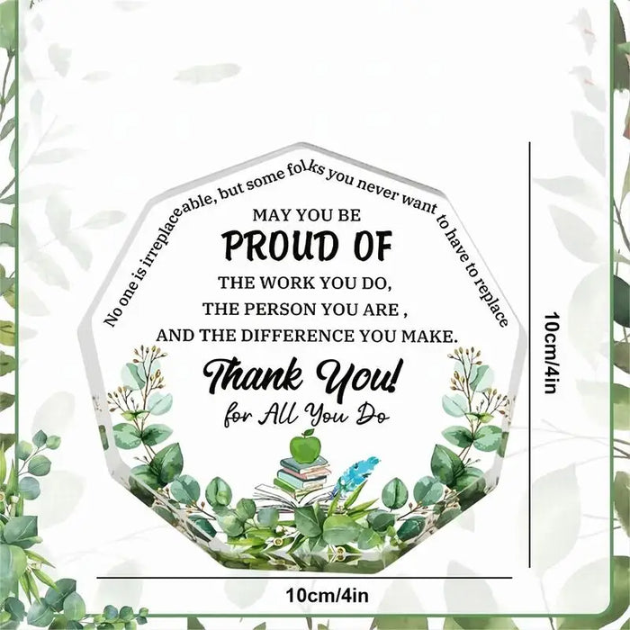 Friendship Keepsake Acrylic Thank You With Inspiring Message