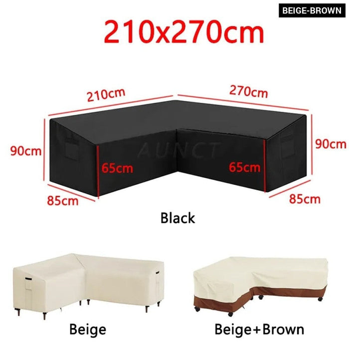 L Shape Corner Outdoor Sofa Cover Waterproof Rattan Corner Furniture Cover V Shape Protective Dust Covers