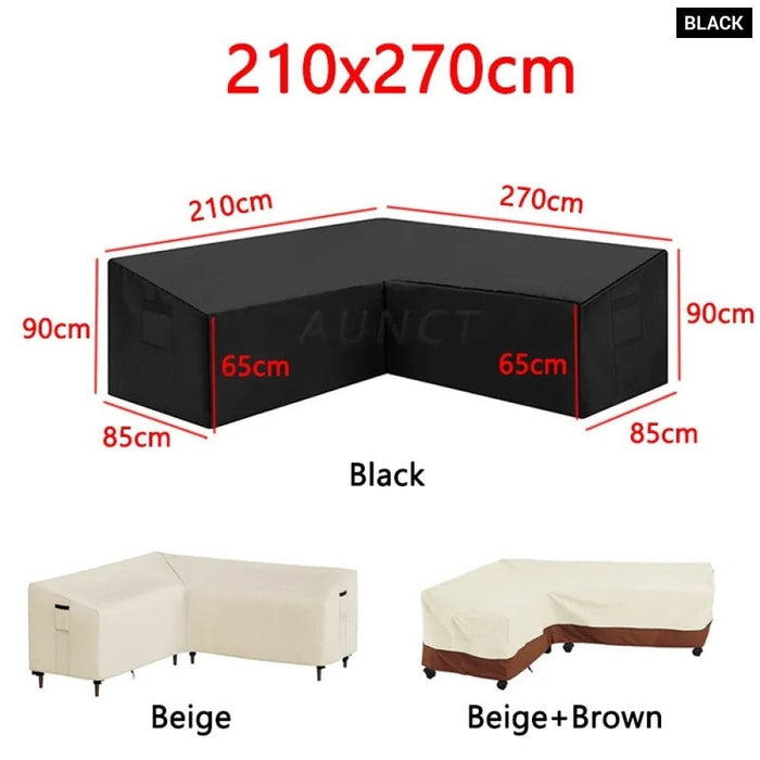 L Shape Corner Outdoor Sofa Cover Waterproof Rattan Corner Furniture Cover V Shape Protective Dust Covers