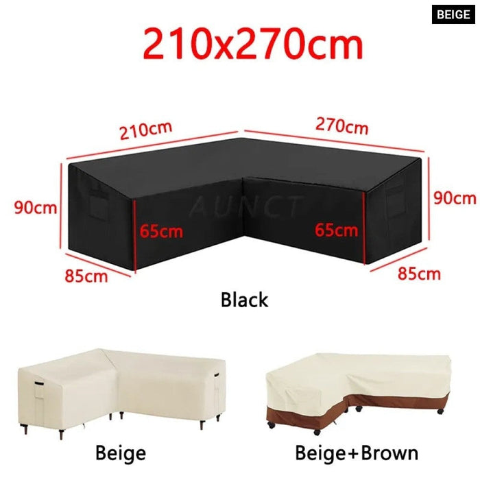 L Shape Corner Outdoor Sofa Cover Waterproof Rattan Corner Furniture Cover V Shape Protective Dust Covers