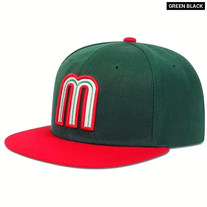 Adjustable M Letter Embroidery Baseball Cap / Hat