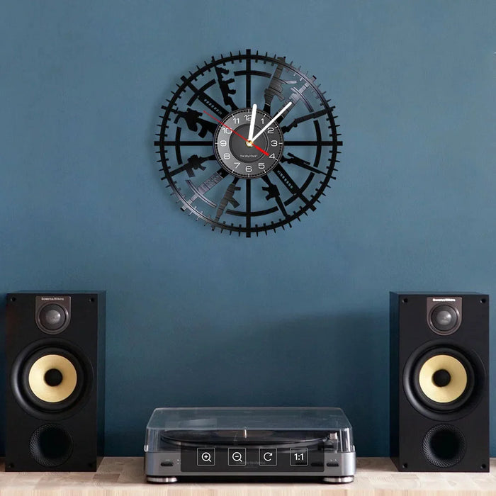 Firearms Vinyl Record Wall Clock