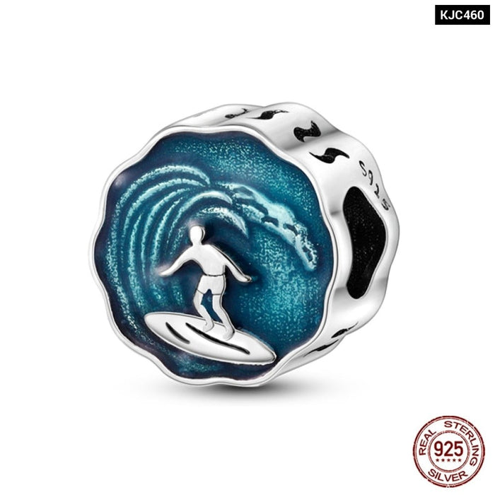 925 Sterling Silver Ocean Series Turtle Crab Mermaid Charms Beads Fit Original Pandora Bracelets Bangles Jewelrys