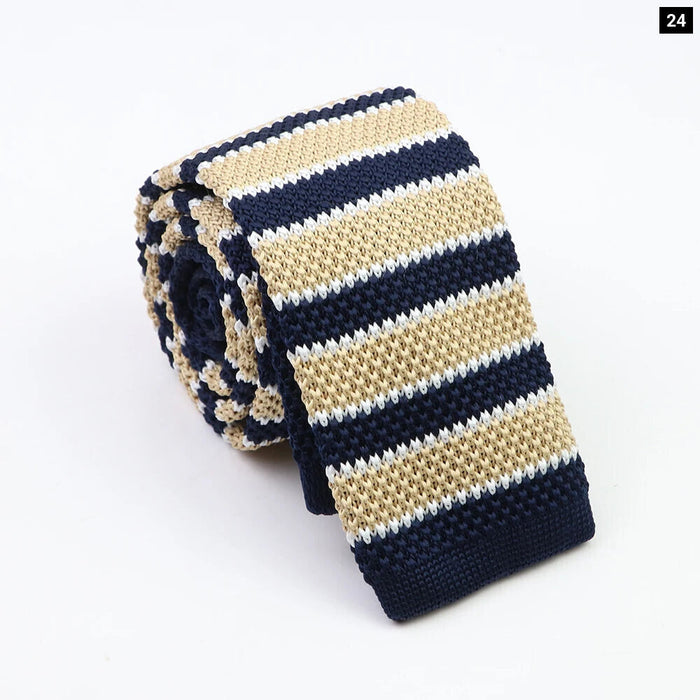 Classic Warm Knit Neck Ties Striped Colourful 6Cm Width