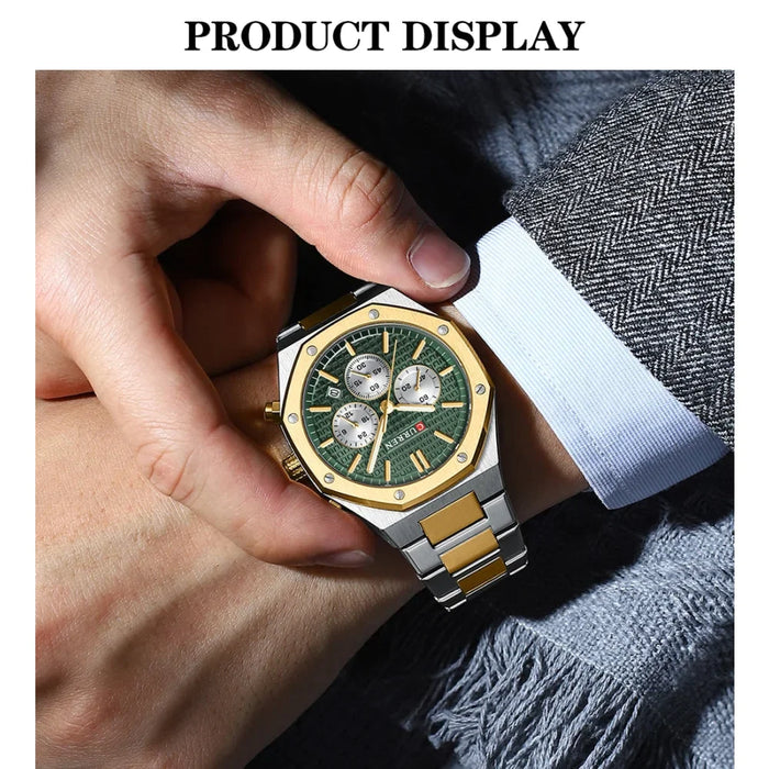 Casual Stainless Steel Quartz Wristwatches With Luminous Hands For Men