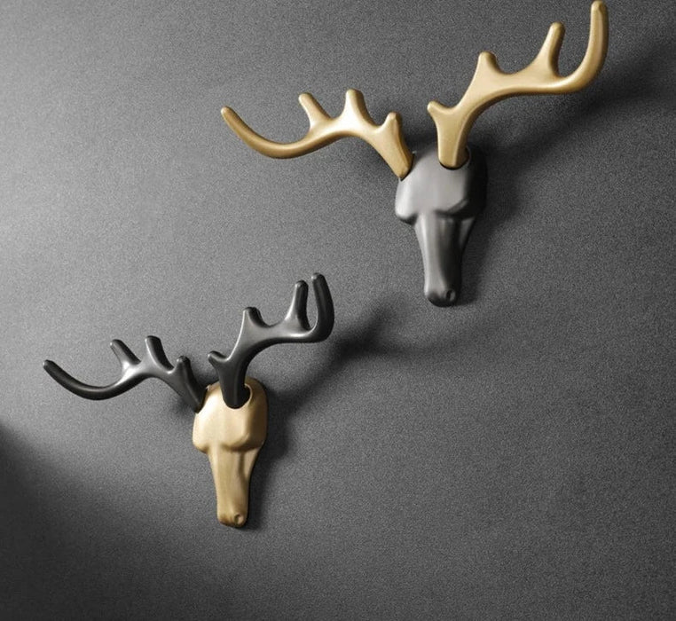 Zinc Alloy Deer Wall Hook For Clothes Hats Coats Keys