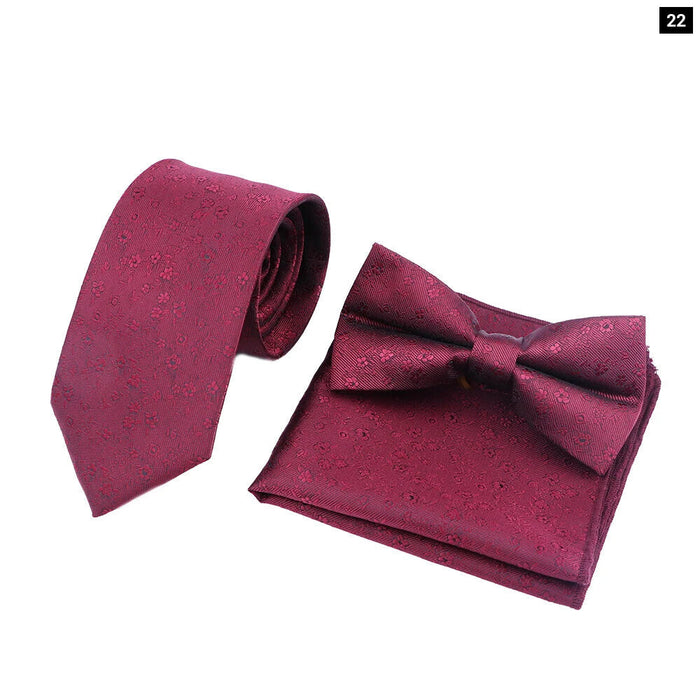 Classic Paisley Striped Necktie Set Mens Fashion Accessory