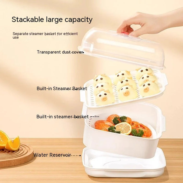 Multi Layer Microwave Steamer For Buns And Rice