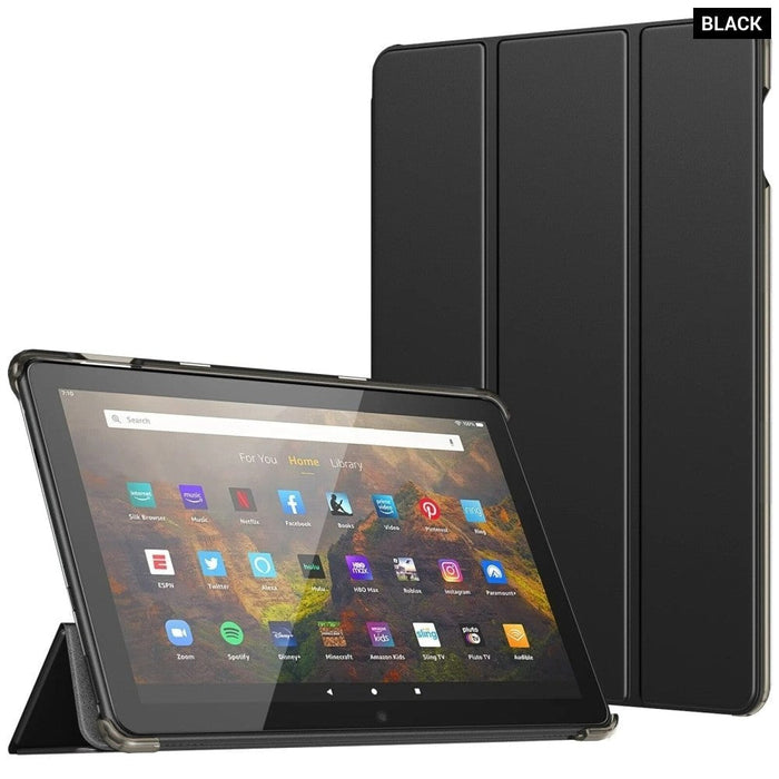 Slim PU Leather Trifold Stand Cover For Kindle Fire HD 10&10 Plus tablet