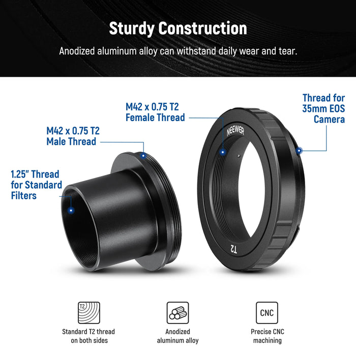 Universal T Ring & 1.25 Telescope Adapter For Nikon F Mount Cameras M42 Threads Lens Adapter Ring