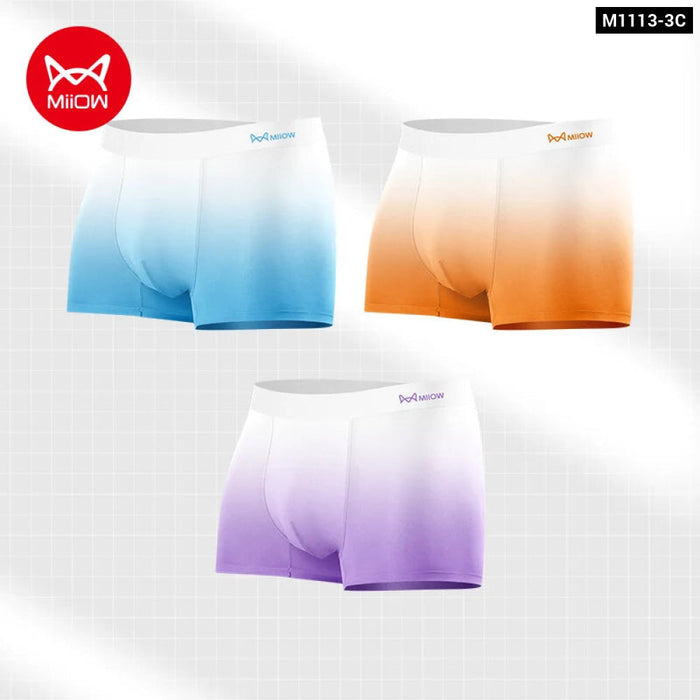 3 Piece Gradient Ice Silk Mens Boxer Shorts