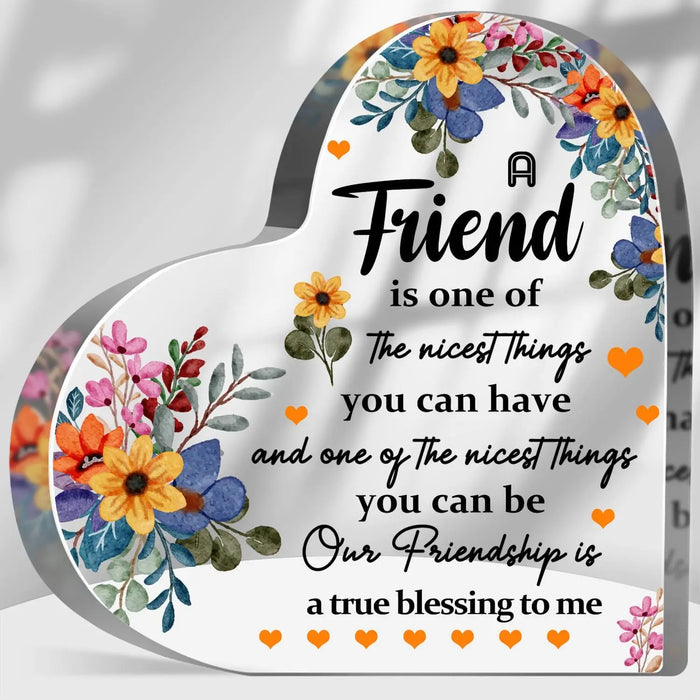 Acrylic Friendship Plaque Thank You Gift For Bestie