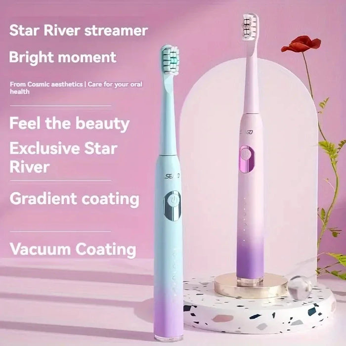 Colourful Electric Toothbrush 5 Modes 2 Heads