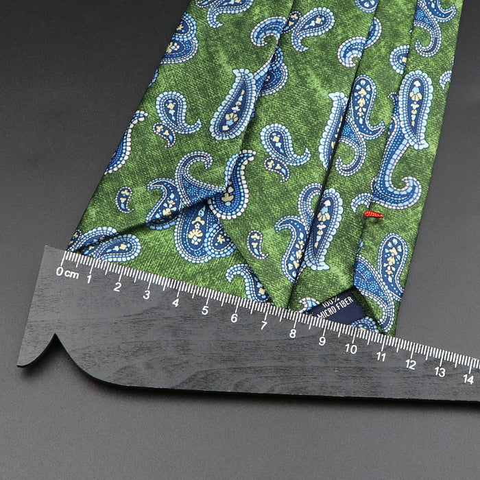 Mens Silk Tie 7.5Cm Blue Paisley Floral For Weddings And Work