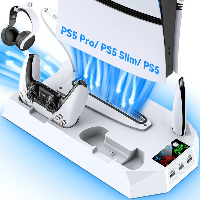 Ps5/Ps5 Slim Stand Controller Charger Cooling Fan