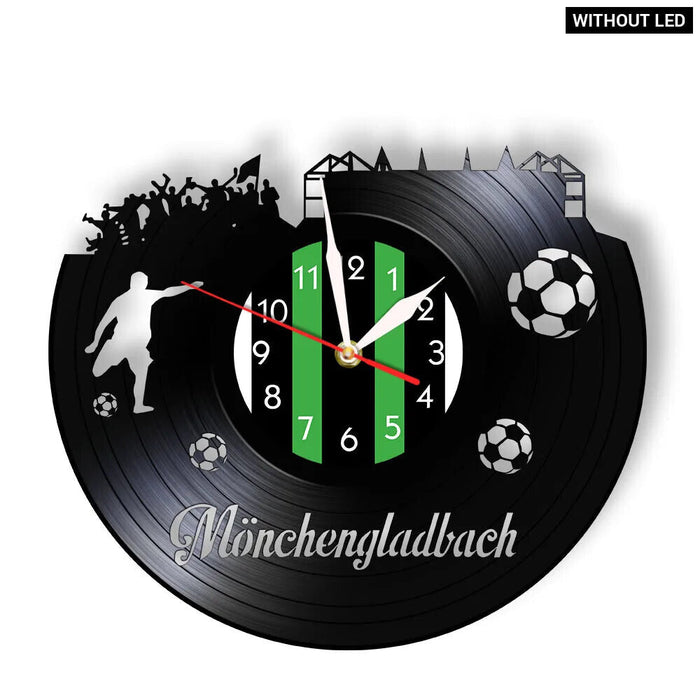 Monchengladbach City Skyline Vinyl Record Clock