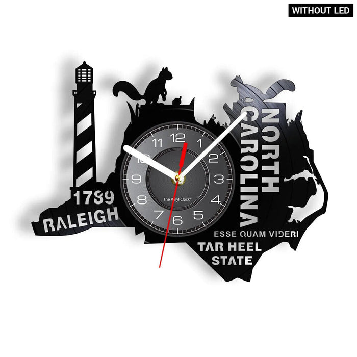 North Carolina Vinyl Record Wall Clock