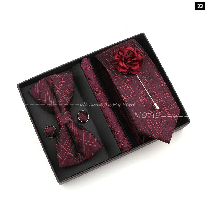 Floral Tie Set Novelty Design With Box For Parties And Business