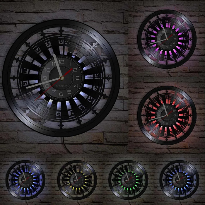 Vinyl Record Casino Wall Clock