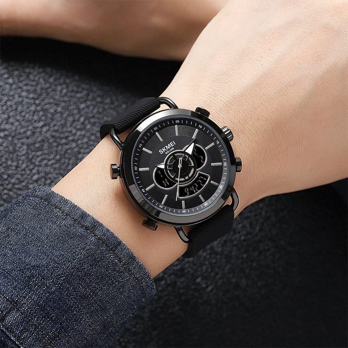 Men’s Silicone Digital Analog Date Calendar Display Dual