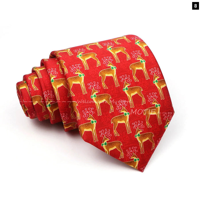 Christmas Necktie Santa Claus Green Tree Tie For Parties And Gifts